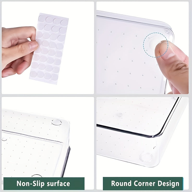 25/44/60pcs Deluxe Desktop Drawer Organizer Set - Transparent, Multifunctional Storage Boxes For Bathroom, Bedroom, Living Room - Space-Saving, Adjustable, Stackable, Storage And Organization