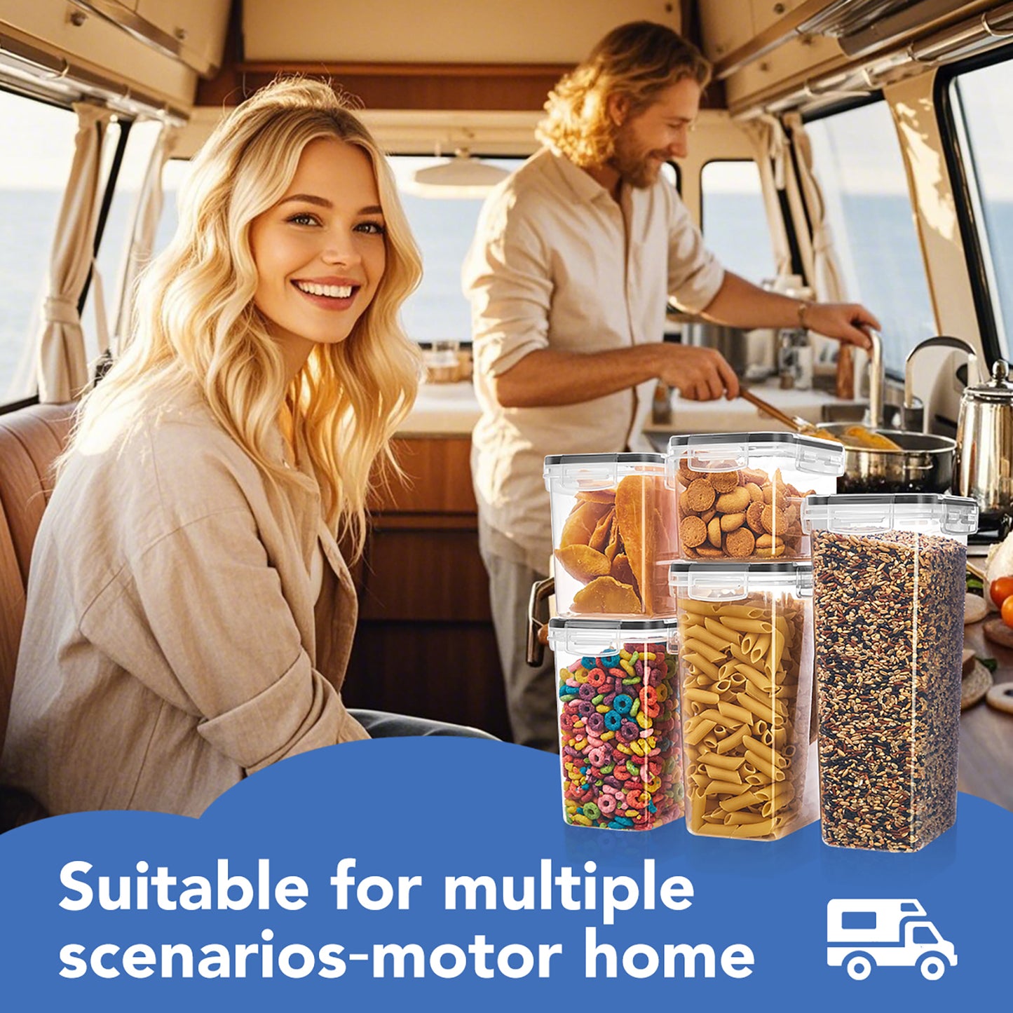 Asnews 24PCS Airtight Food Storage Containers with Lids, Plastic Kitchen and Pantry Organization Canisters