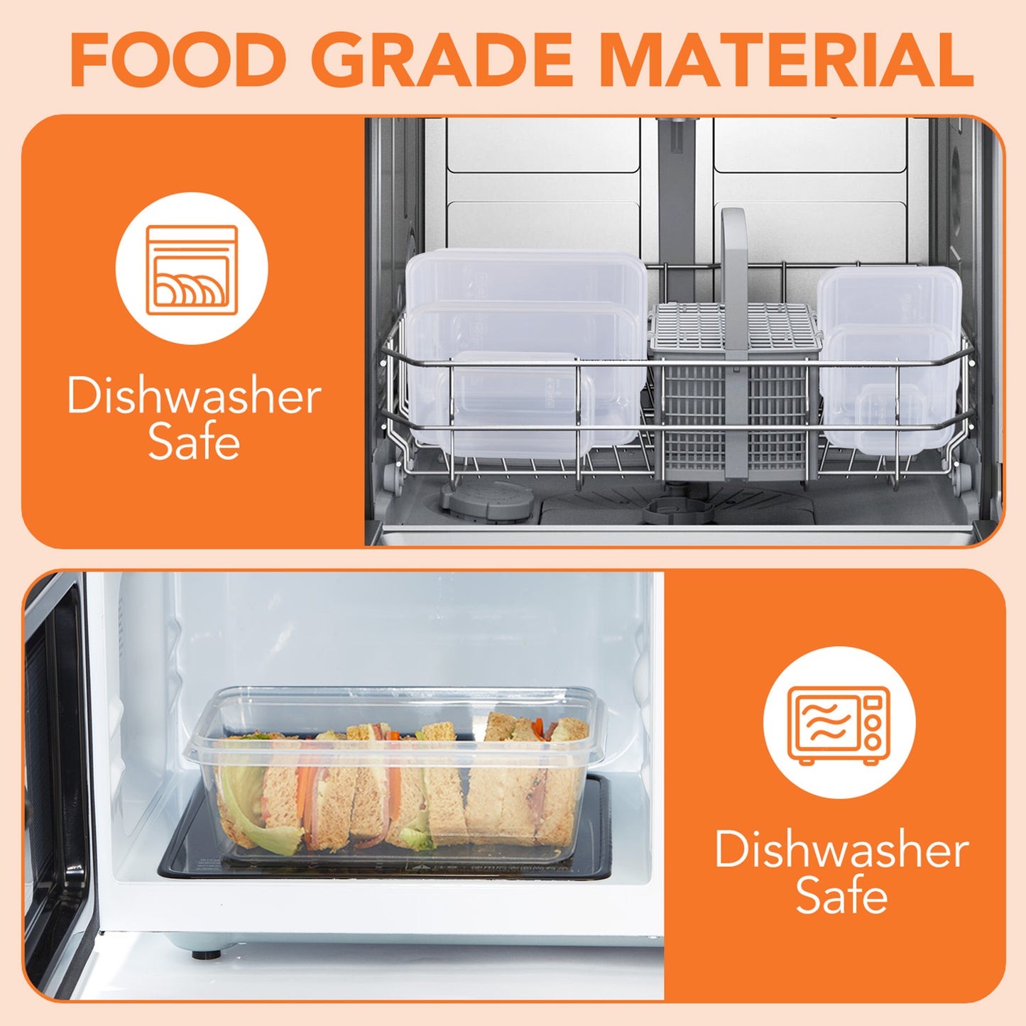 Asnews 24/48 PCS Plastic Food Storage Containers with Lids (12/24 Containers & 12/24 Lids), Leakproof BPA-Free Containers for Kitchen Organization, Meal Prep, Reusable Lunch Container