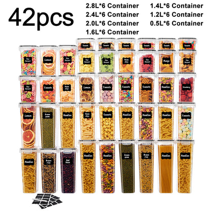 Asnews Airtight Food Storage Containers with Lids, Plastic Kitchen and Pantry Organization Canisters