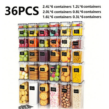 Asnews Airtight Food Storage Containers with Lids, Plastic Kitchen and Pantry Organization Canisters