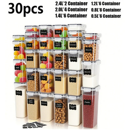 Asnews Airtight Food Storage Containers with Lids, Plastic Kitchen and Pantry Organization Canisters