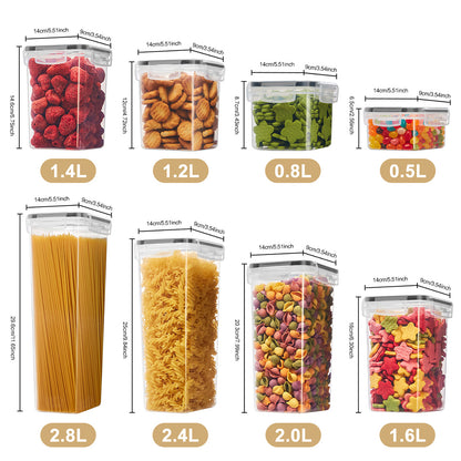 Asnews Airtight Food Storage Containers with Lids, Plastic Kitchen and Pantry Organization Canisters